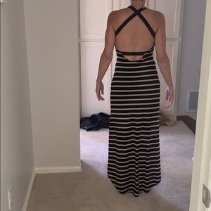 Tan and and black sundress